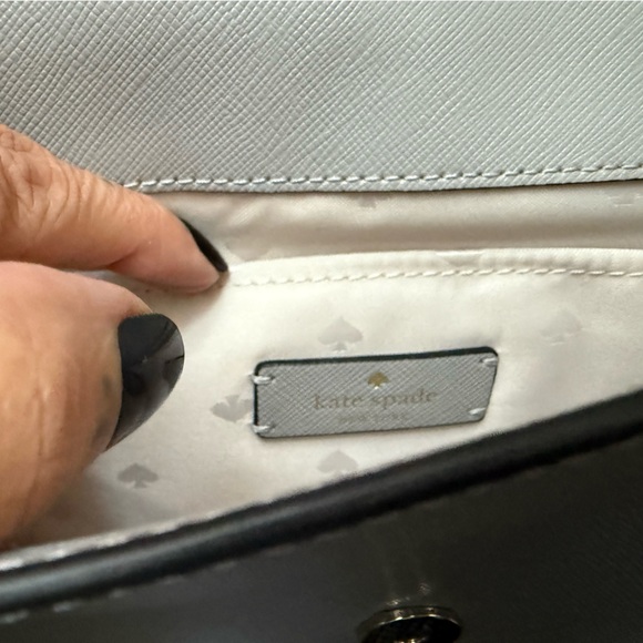 kate spade new york Carson Saffiano Leather Convertible Crossbody Gray White - Picture 7 of 7
